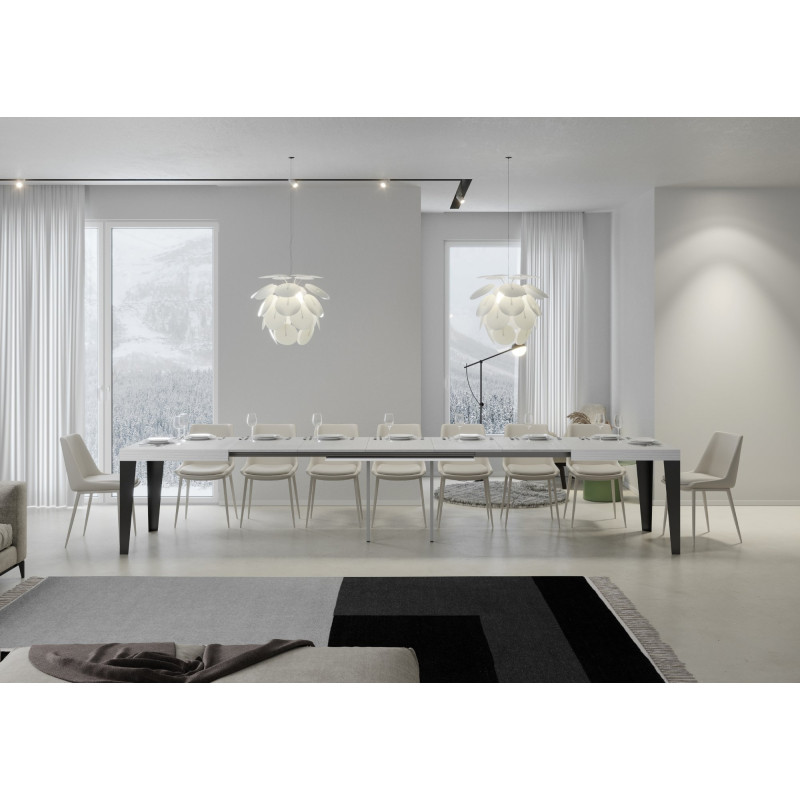 Tavolo allungabile 200/460x90 cm Flame telaio Antracite