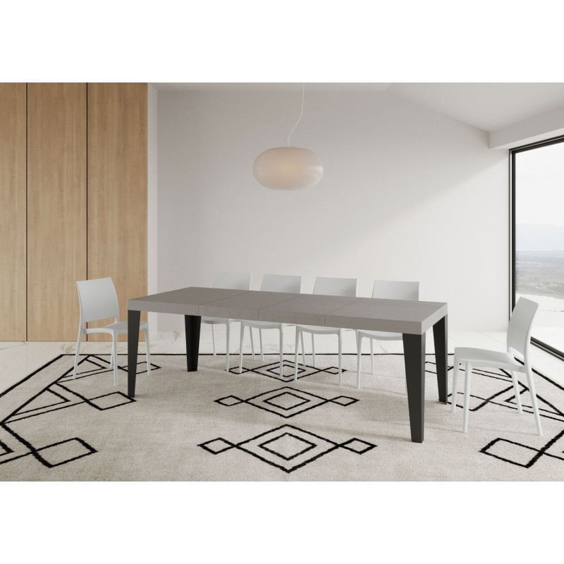 Tavolo allungabile 120/380x90 cm Flame Premium telaio Antracite