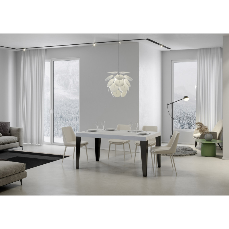 Tavolo allungabile 130/390x90 cm Flame Premium telaio Antracite
