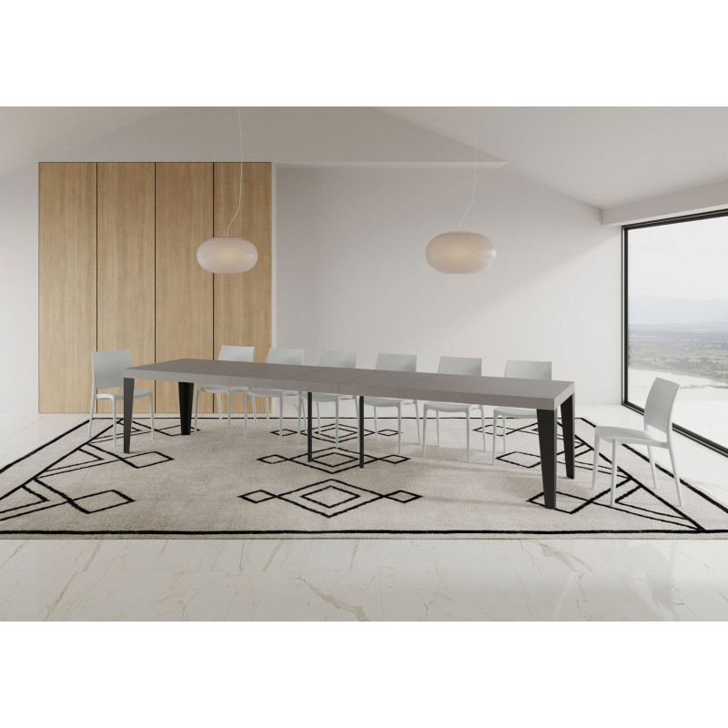 Tavolo allungabile 140/400x90 cm Flame Premium telaio Antracite