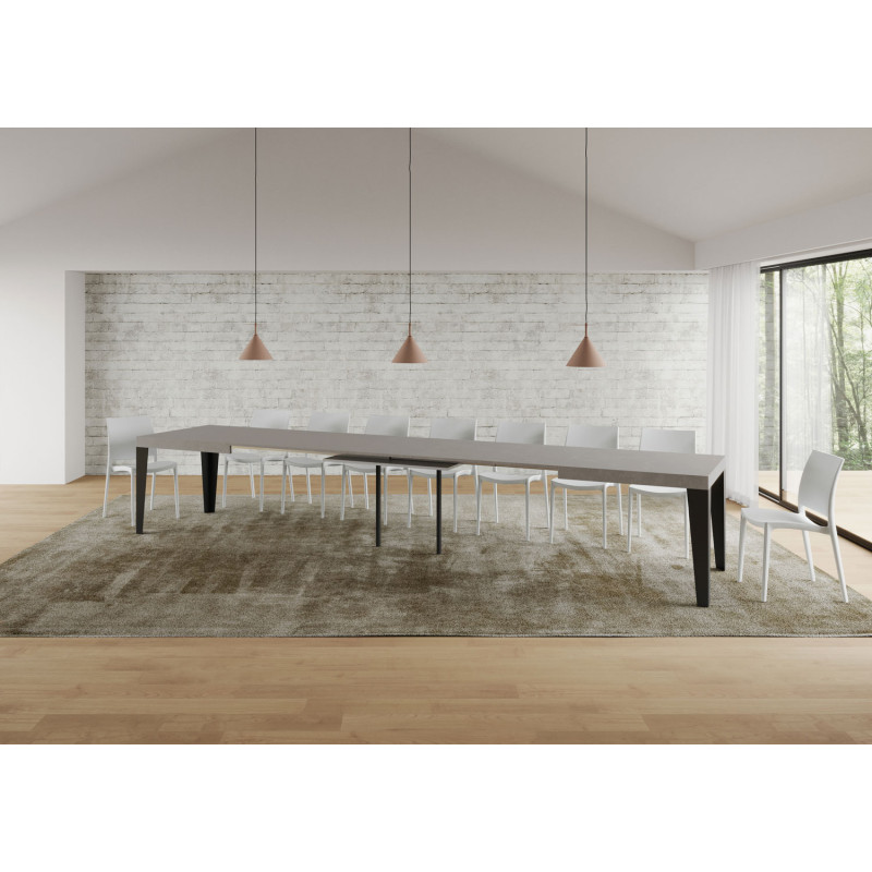 Tavolo allungabile 180/440x90 cm Flame Premium telaio Antracite