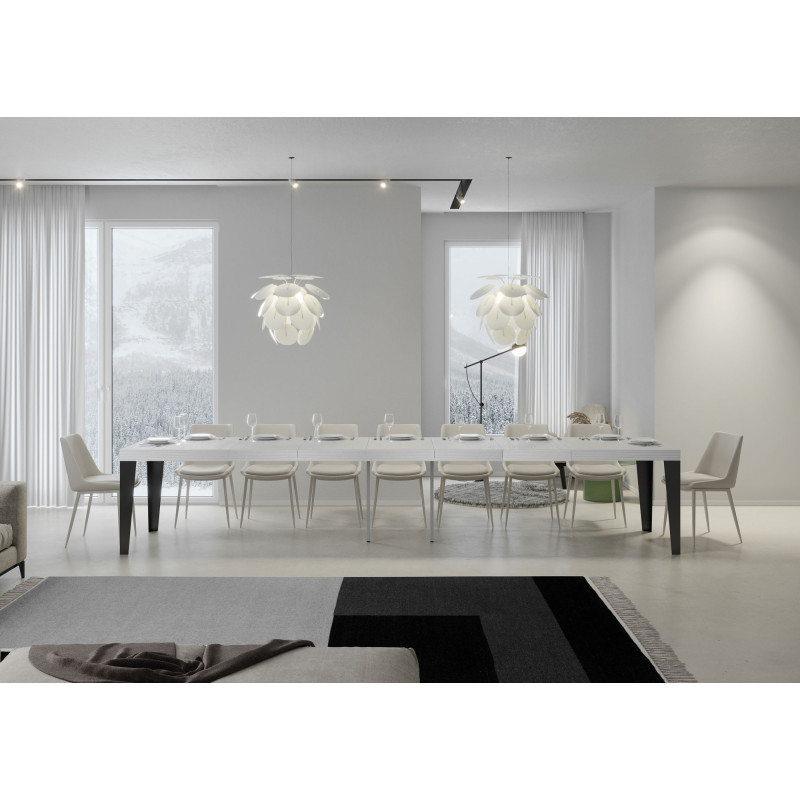 Tavolo allungabile 200/460x90 cm Flame Premium telaio Antracite
