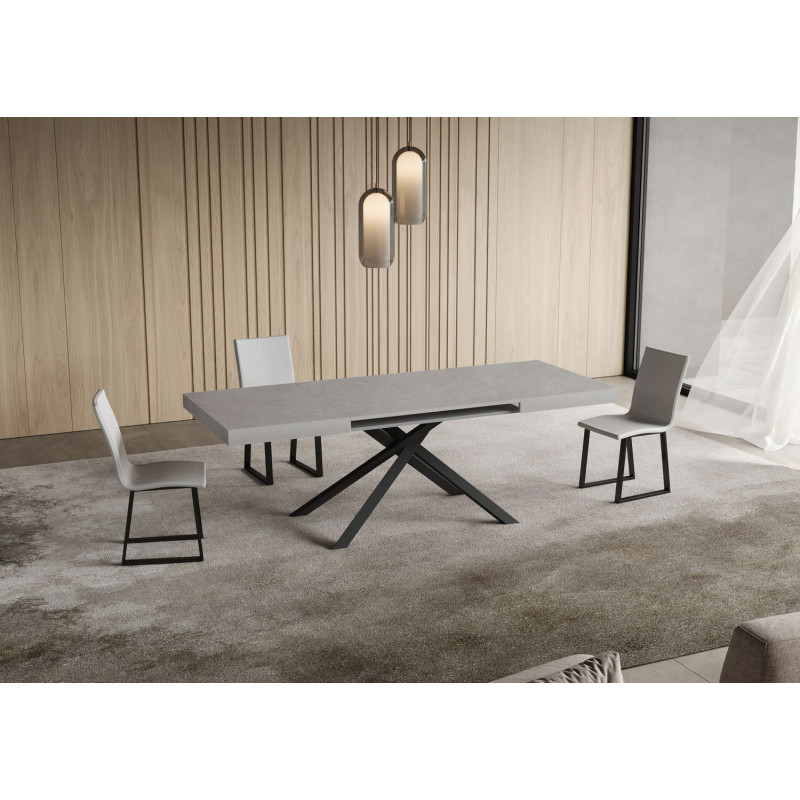 Tavolo allungabile 120/380x90 cm Niket telaio Antracite