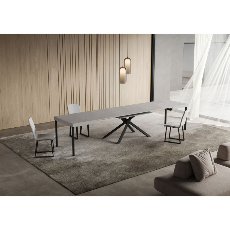 Tavolo allungabile 130/390x90 cm Niket telaio Antracite