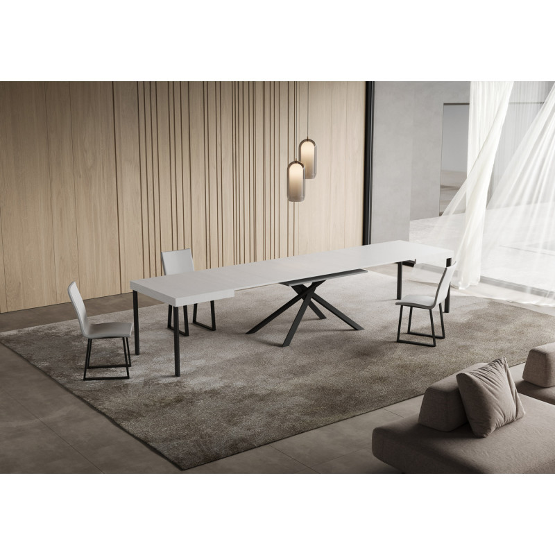 Tavolo allungabile 140/400x90 cm Niket telaio Antracite