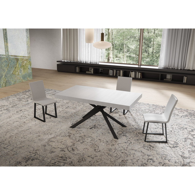 Tavolo allungabile 160/420x90 cm Niket telaio Antracite