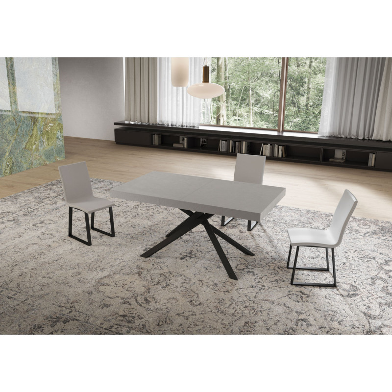 Tavolo allungabile 160/420x90 cm Niket telaio Antracite