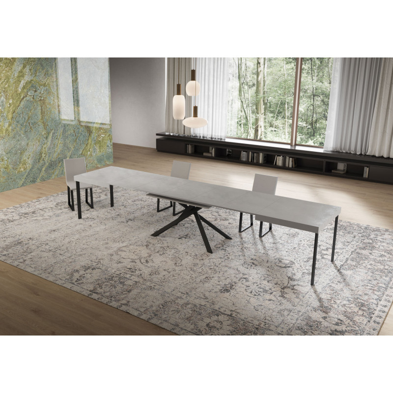 Tavolo allungabile 160/420x90 cm Niket telaio Antracite
