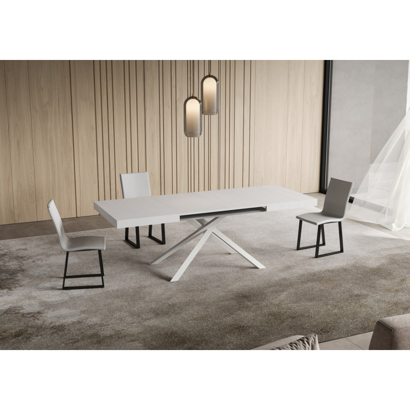Tavolo allungabile 120/224x90 cm Niket telaio Bianche