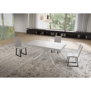 Tavolo allungabile 160/264x90 cm Niket telaio Bianche