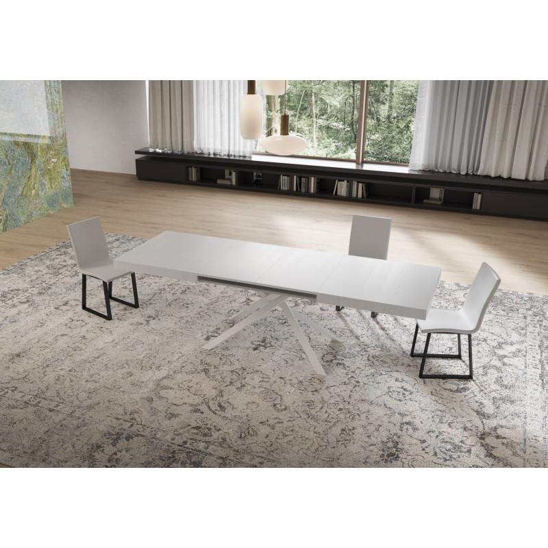 Tavolo allungabile 160/264x90 cm Niket telaio Bianche