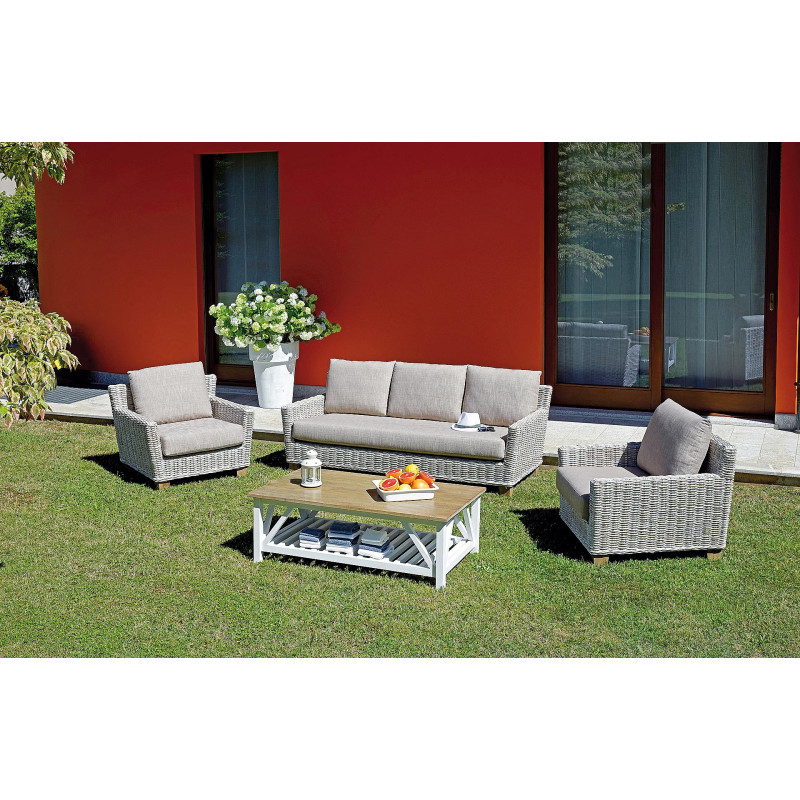 Set Moia Jaipur in grey kubu sbiancato salotto legno esterno