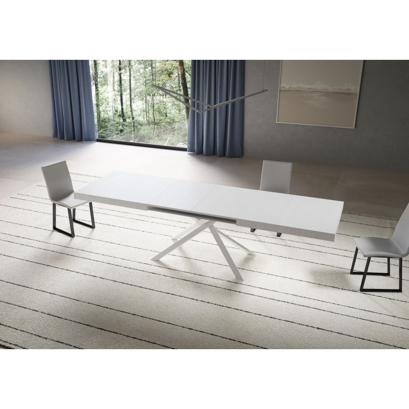 Tavolo allungabile 180/284x90 cm Niket telaio Bianche