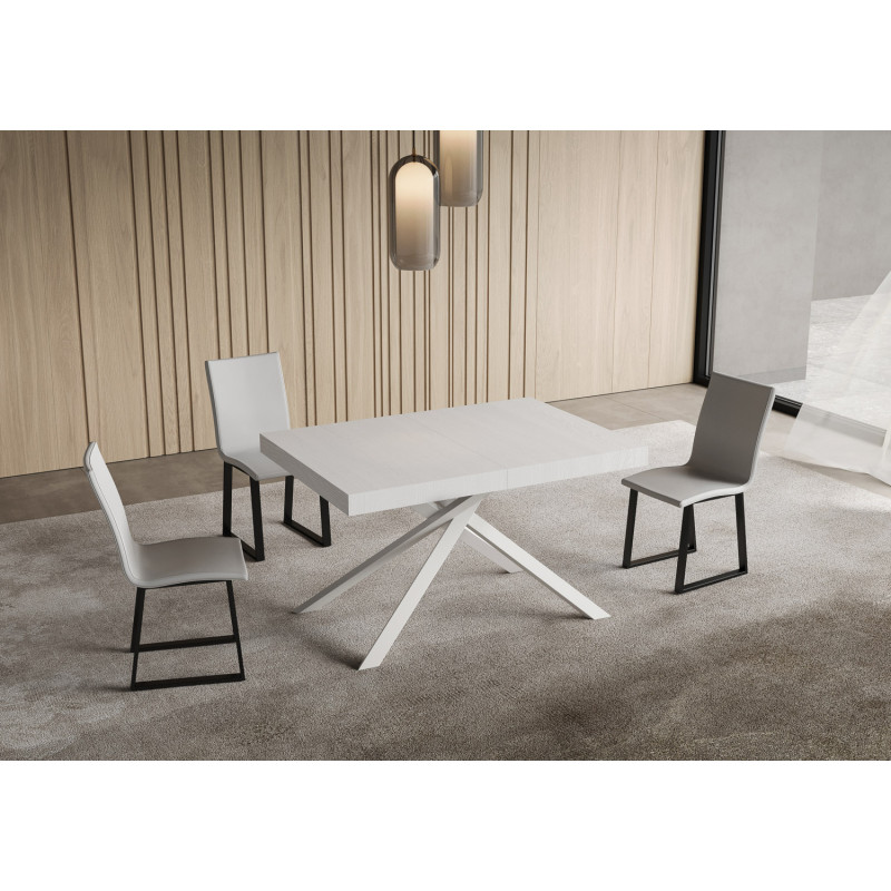 Tavolo allungabile 140/400x90 cm Niket telaio Bianche