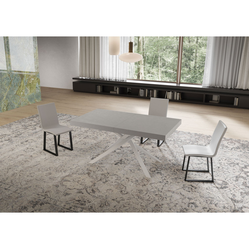 Tavolo allungabile 160/420x90 cm Niket telaio Bianche