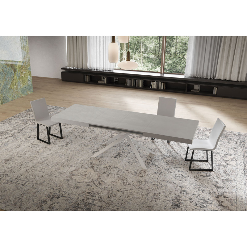 Tavolo allungabile 160/420x90 cm Niket telaio Bianche
