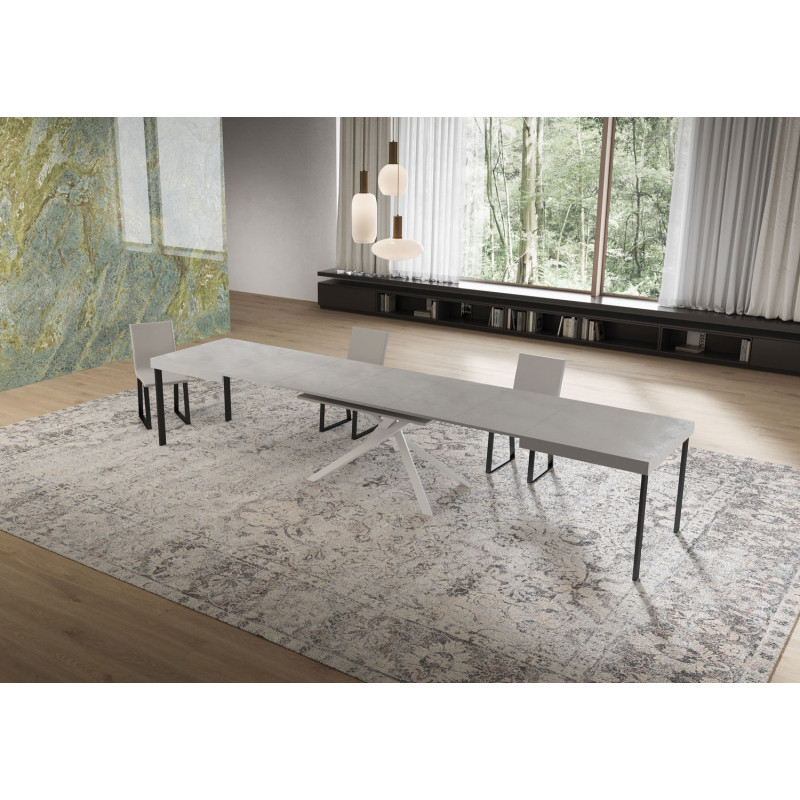 Tavolo allungabile 160/420x90 cm Niket telaio Bianche