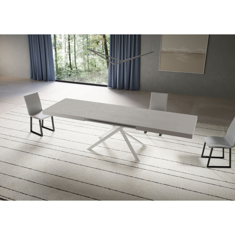 Tavolo allungabile 180/440x90 cm Niket telaio Bianche