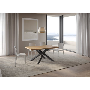Tavolo fisso 160x90 cm Versalux scortecciato telaio Antracite