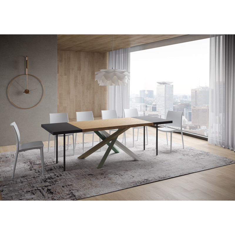 Tavolo allungabile 160/260x90 cm Versalux scortecciato telaio Multicolore 4/A