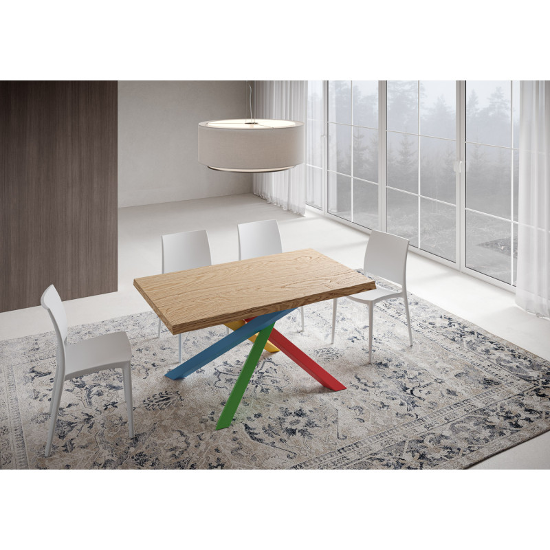 Tavolo fisso 160x90 cm Versalux scortecciato telaio Multicolore 4/B