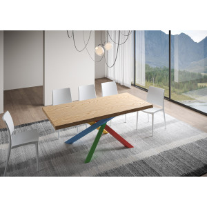 Tavolo allungabile 200/250x90 cm Versalux scortecciato telaio Multicolore 4/B