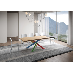 Zoom Tavolo allungabile 200/250x90 cm Versalux scortecciato telaio Multicolore 4/B