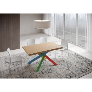 Tavolo allungabile 160/260x90 cm Versalux scortecciato telaio Multicolore 4/B