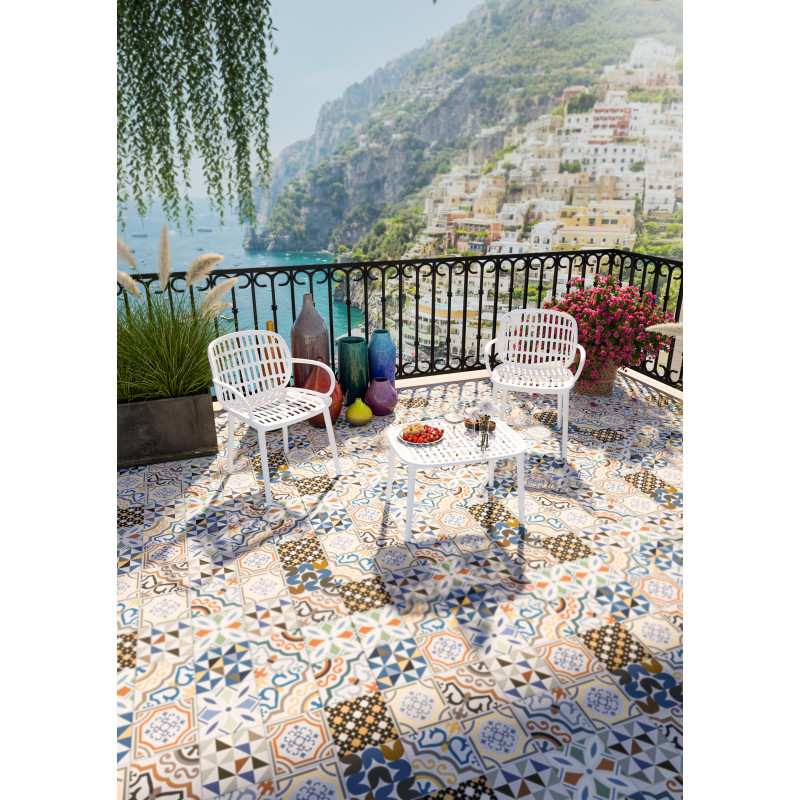 Set Salotto Portofino Balcony Polyrattan con Cuscini, 3 Colori