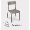 Set 4 sedie Roma Bistrot 3 colori  49x49x82 cm