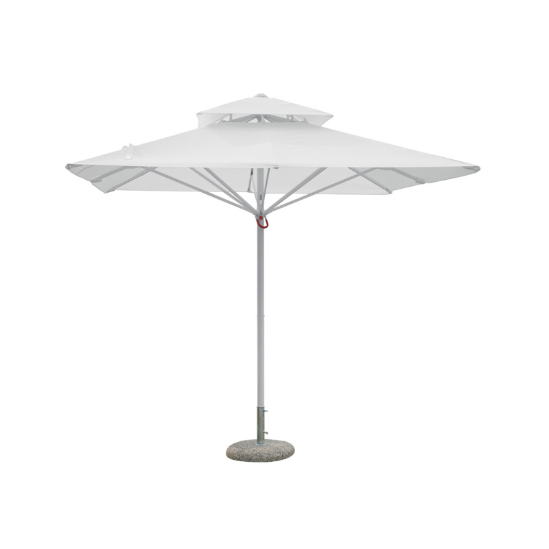 Ombrellone quadrato Moia push up 3x3mt bianco telescopico