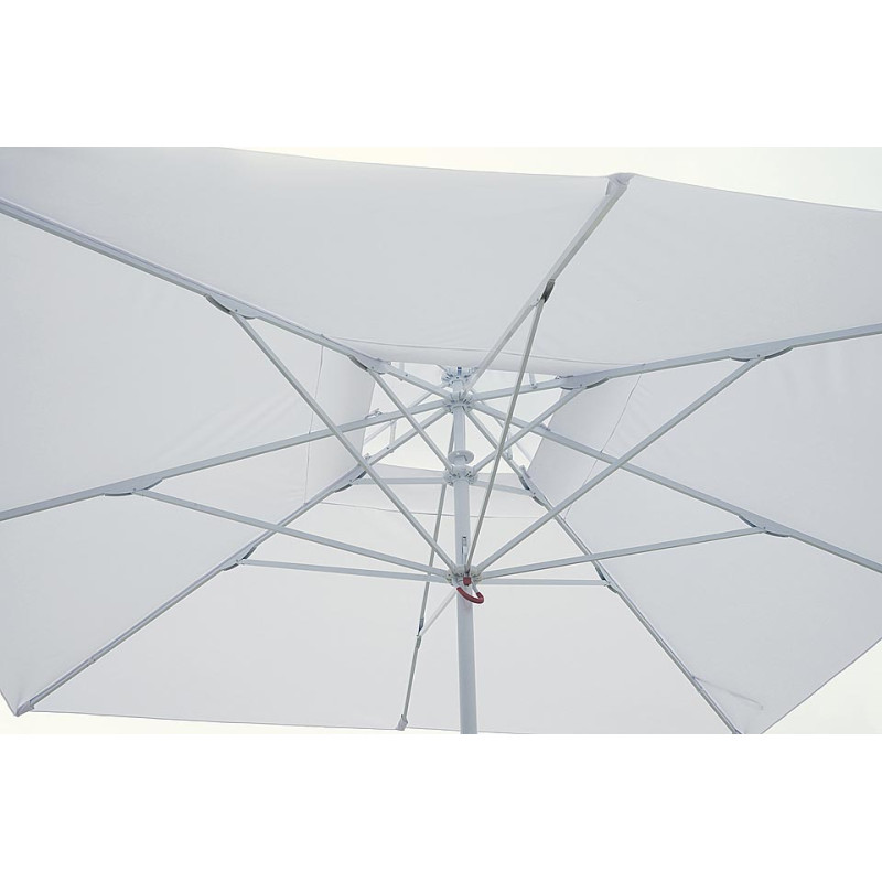 Ombrellone quadrato Moia push up 3x3mt bianco telescopico