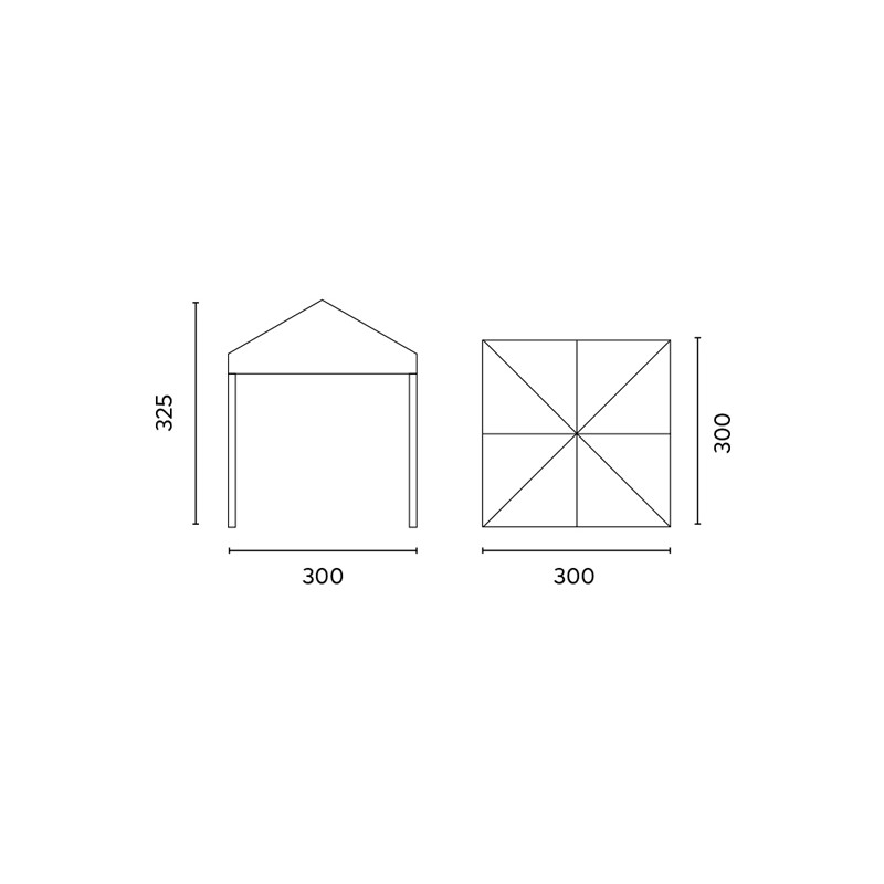 Gazebo pieghevole Moia 3x3mt esterno resistente e pratico