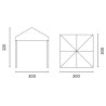 Gazebo pieghevole Moia 3x3mt esterno resistente e pratico