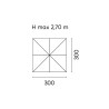 Ombrellone California Moia 3x3mt tortora alluminio laterale