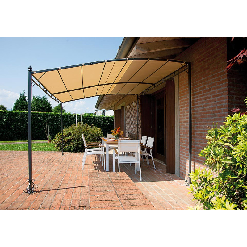 Pergola a parete MOIA Kansas 4x3 mt per Giardino