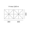 Ombrellone Doppio Moia 3x3 mt Fusto Antracite Contract
