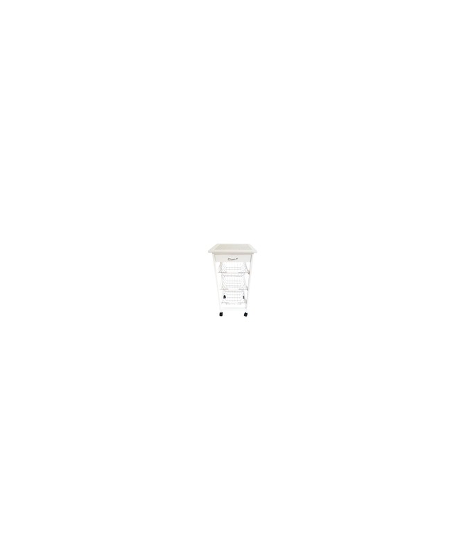 CARRELLO CUCINA CALGARY 3 CESTI MDF BIANCO FFI 37X37X76 CM