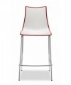 SET 2 SGABELLI ZEBRA BICOLORE H 65 con scocca in POLIMERO e struttura in ACCIAIO CROMATO MADE IN ITALY COLORATI