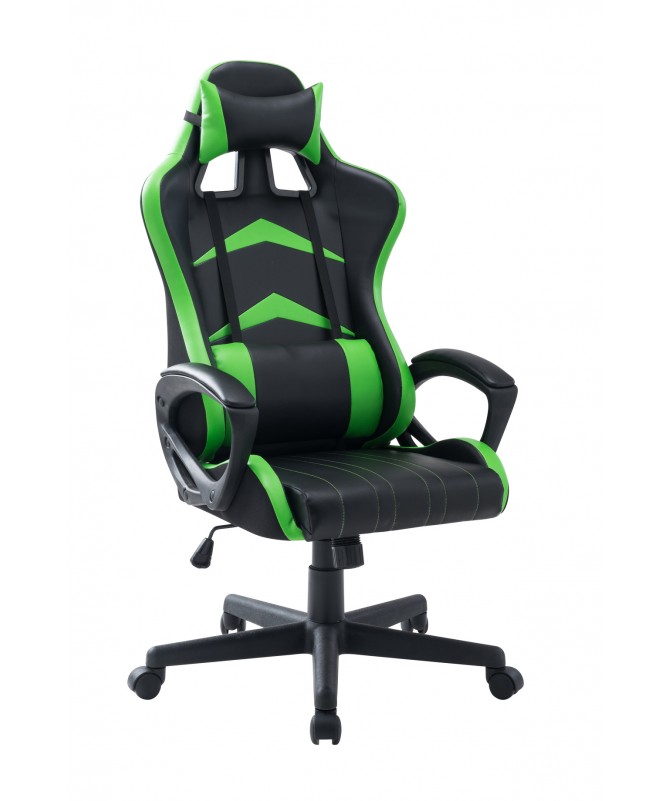 POLTRONA UFFICIO JEREZ IN PVC NERA E VERDE