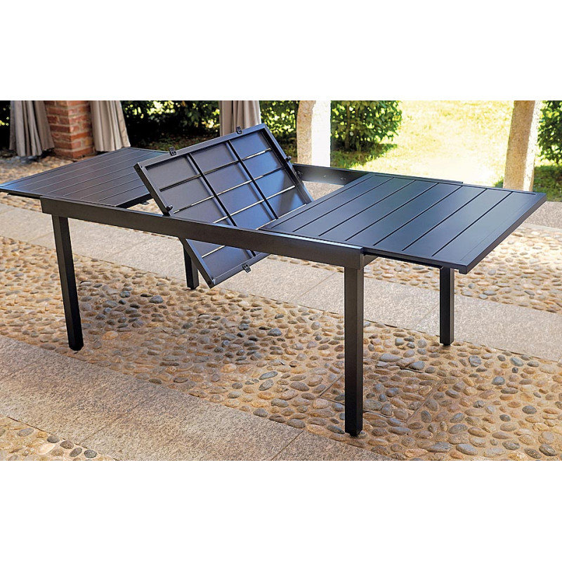 Tavolo Allungabile Moia in Pelle e Ferro 150-210x95 cm