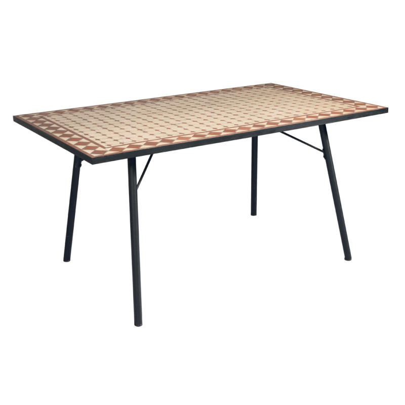 Tavolo mosaico Moia rettangolare 150x90 cm ferro decorativo
