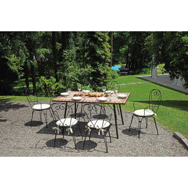 Tavolo mosaico Moia rettangolare 150x90 cm ferro decorativo