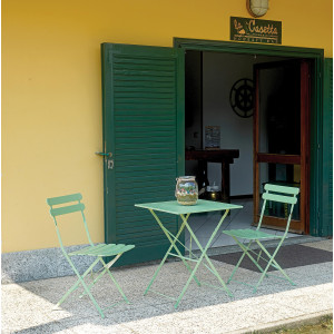 Zoom Set Di 2 Sedie Bistro' In Ferro Verde Moia