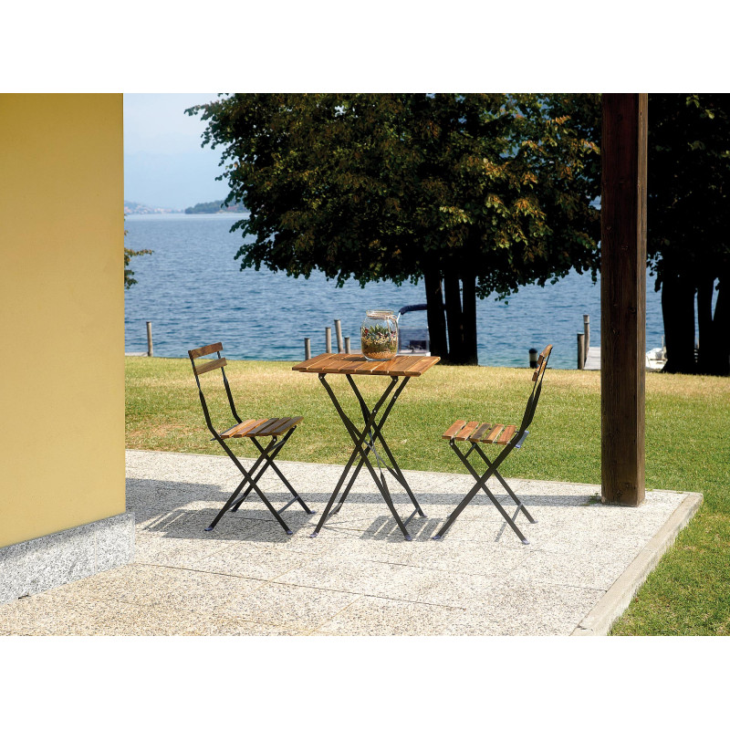 Set Bistro Deluxe Moia in Ferro e Legno da Giardino