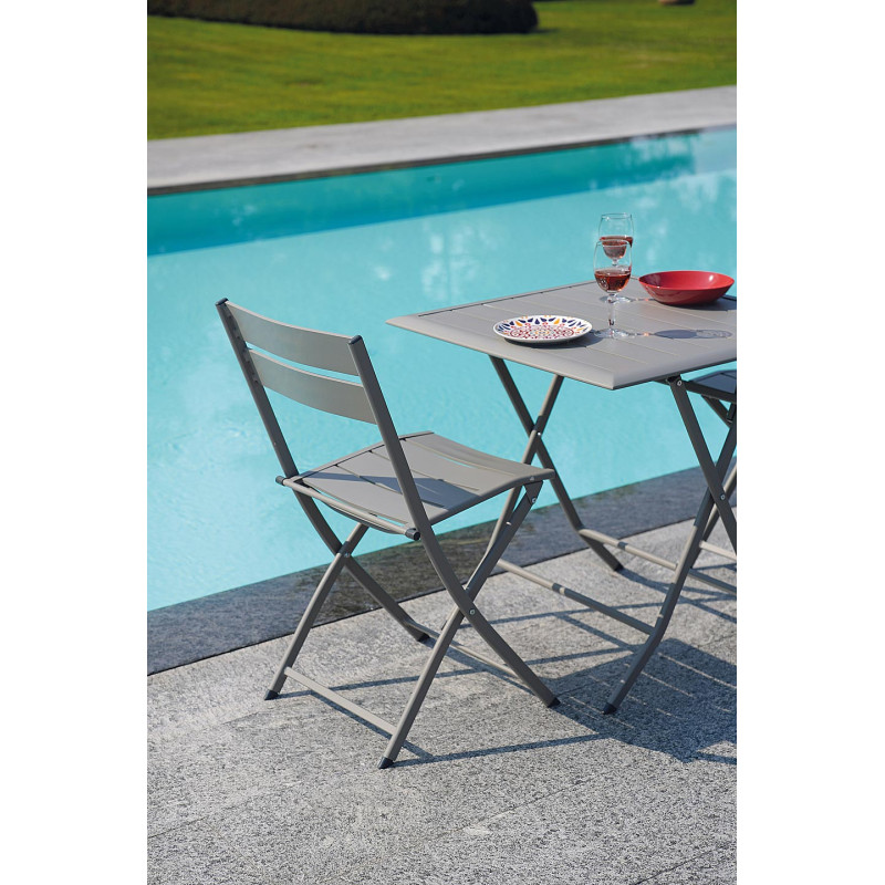 Set due sedie Lucca Moia tortora giardino robuste eleganti