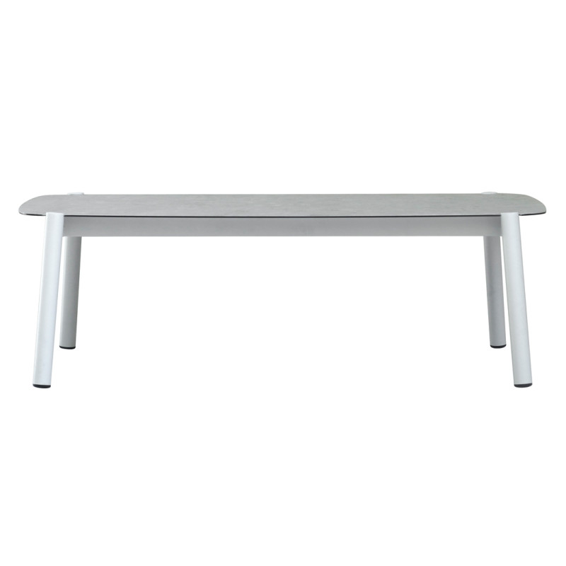 Set Cassis Moia alluminio bianco e teak salotto giardino moderno