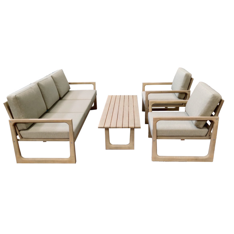 Salotto Moia Dresda in Acacia con Divano 3 Posti Giardino