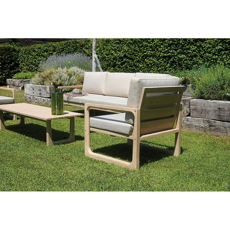 Salotto Moia Dresda in Acacia con Divano 3 Posti Giardino