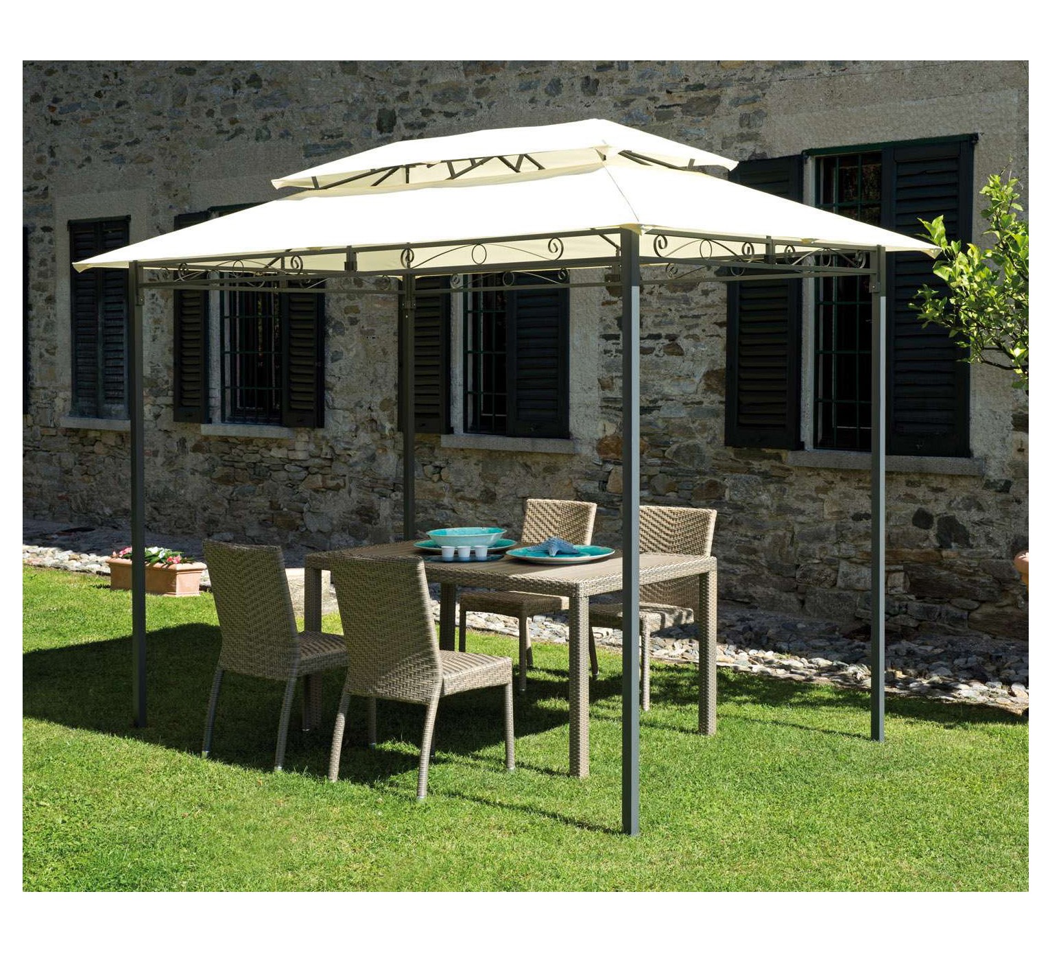 gazebo 3x2 metri, gazebo da parete, pergola 3x2